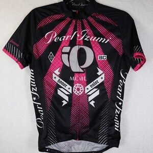 PEARL IZUMI Elite Cycling Jersey Short Sleeve, Full Zip. Black Pink Womens Large